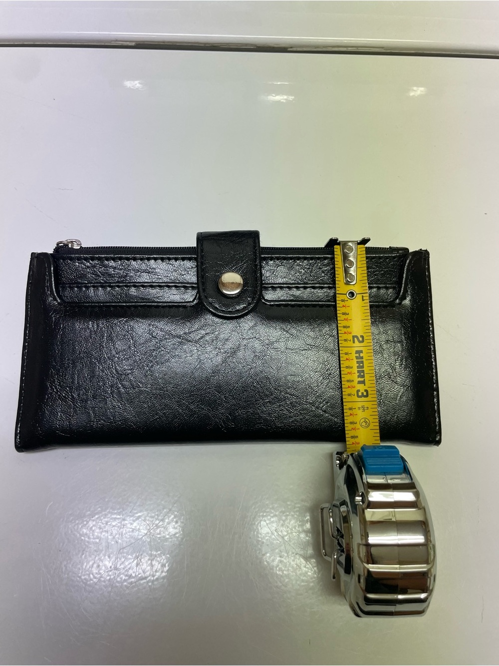 Classic Black Women's Long Wallet with Snap Closure - Picture 6 of 6